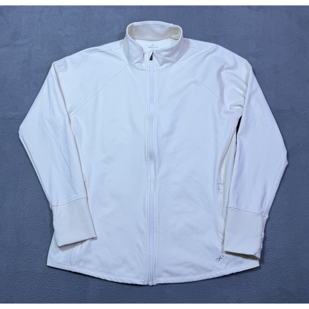 Free Fly Jacket Womens XL Cream Full Zip Athleisure Stretch Normcore Modern